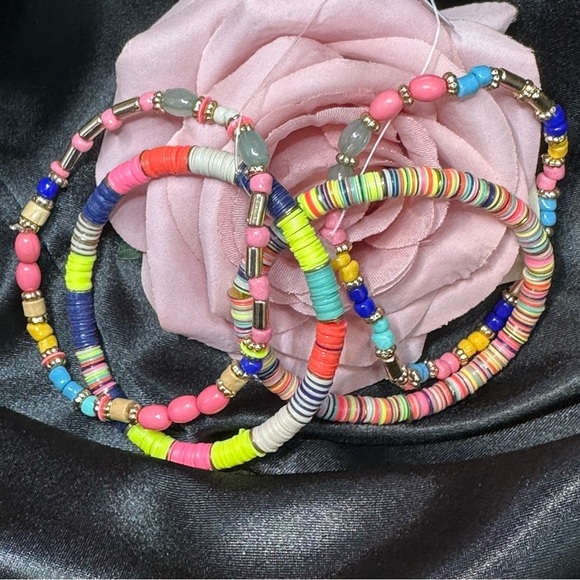 Bijou Brigitte 4pc Colorful Beaded Bracelet Set – Stretch Stack NWT - Picture 9 of 11